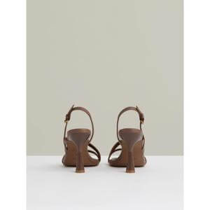 REISS Cindy Leather Cross-Strap Heeled Sandals